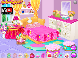 Play Barbie bunny bedroom decor now