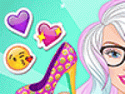 играть Barbie Design My Emoji Shoes