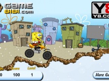 играть Spongebob snow motorbike