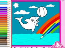 Play Cute dolphin coloring now