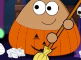 Play Pou Halloween cleanup now