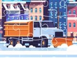 играть Snow plow trucks jigsaw now